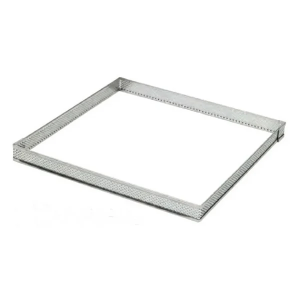 Offres ✨ Cadre à Tarte Carré Inox Perforé 10 cm H.2 cm 🔥 4