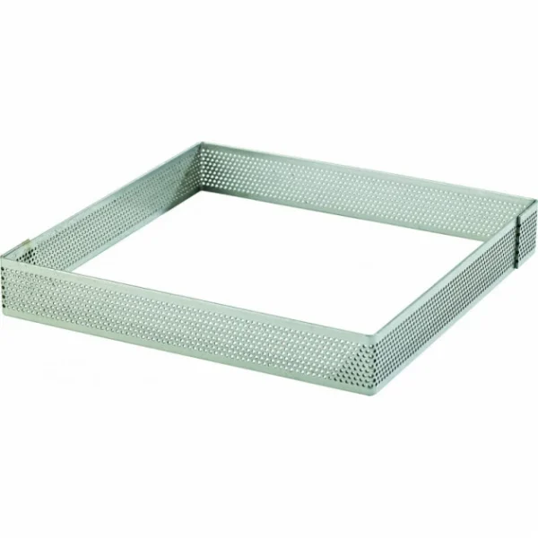 Offres ✨ Cadre à Tarte Carré Inox Perforé 10 cm H.2 cm 🔥 1