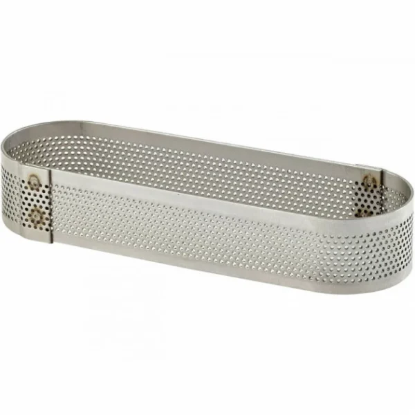 De gros 🛒 Cercle à Tarte Oblong Inox Perforé 13×4 cm H.2 cm ❤️ 1