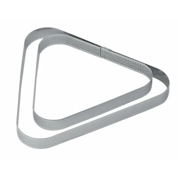 Acheter ❤️ Cercle à Tarte Triangle Inox Micro-perforé 17,5 x 16 cm x H 2 cm Pavoni ✔️ 1