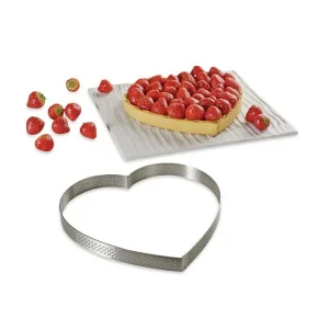 De gros 😀 Cercle perforé forme coeur ø 18 cm de L’école Valrhona par De Buyer ✔️ 9