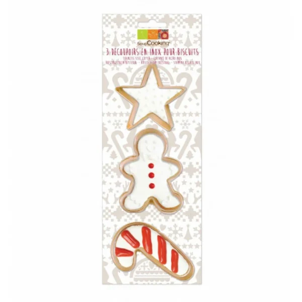 Coupon 🥰 Découpoirs Noël Inox Dorés x3 Scrapcooking 🛒 1