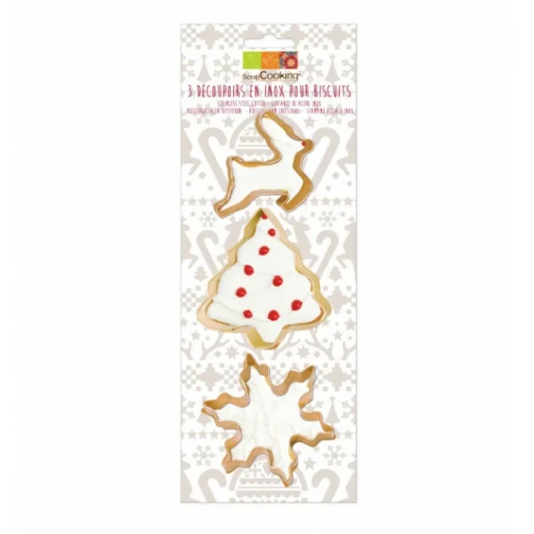 Sortie ❤️ Lot Découpoirs Noël Inox Dorés x3 Scrapcooking 🥰 1